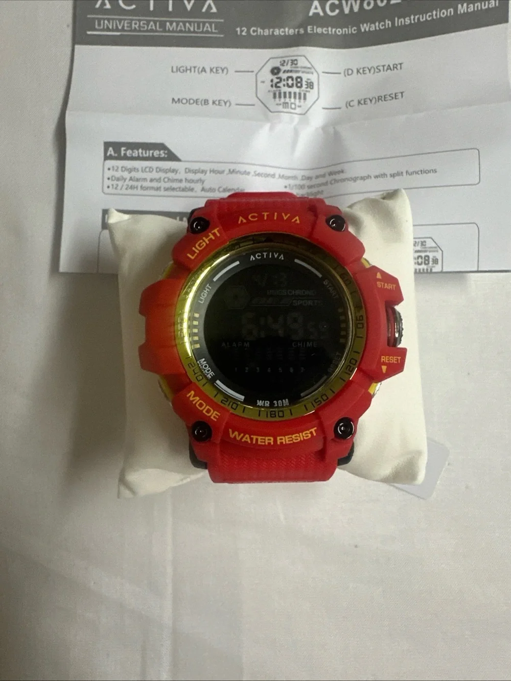 Ativa Red and Gold Digital Sport Watch